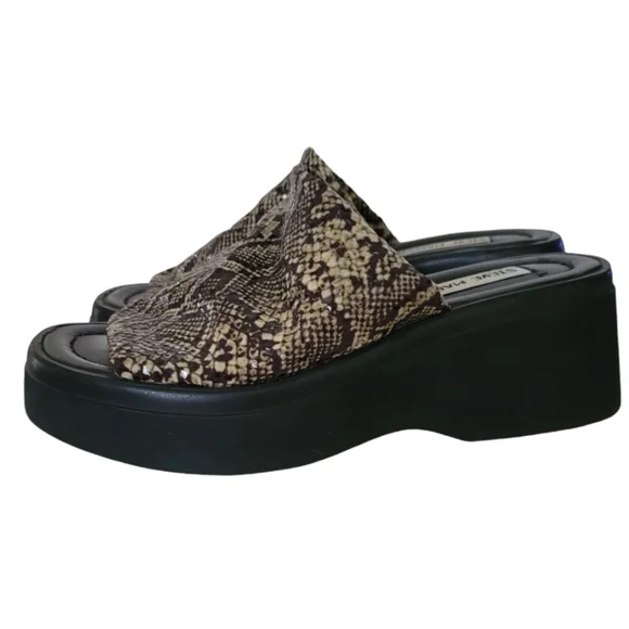 Steve Madden Y2K Vintage 90s Snake Print Wedge Platform Slides Size 9.5 - Picture 3 of 14